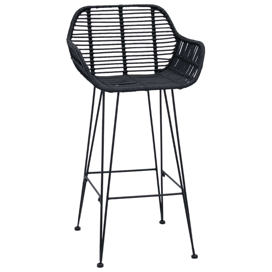 Barstol 2 pcs 55 x 52 x 92 cm Rattan og Jern