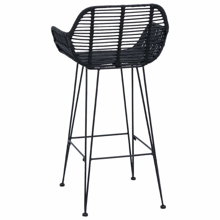 Barstol 2 pcs 55 x 52 x 92 cm Rattan og Jern