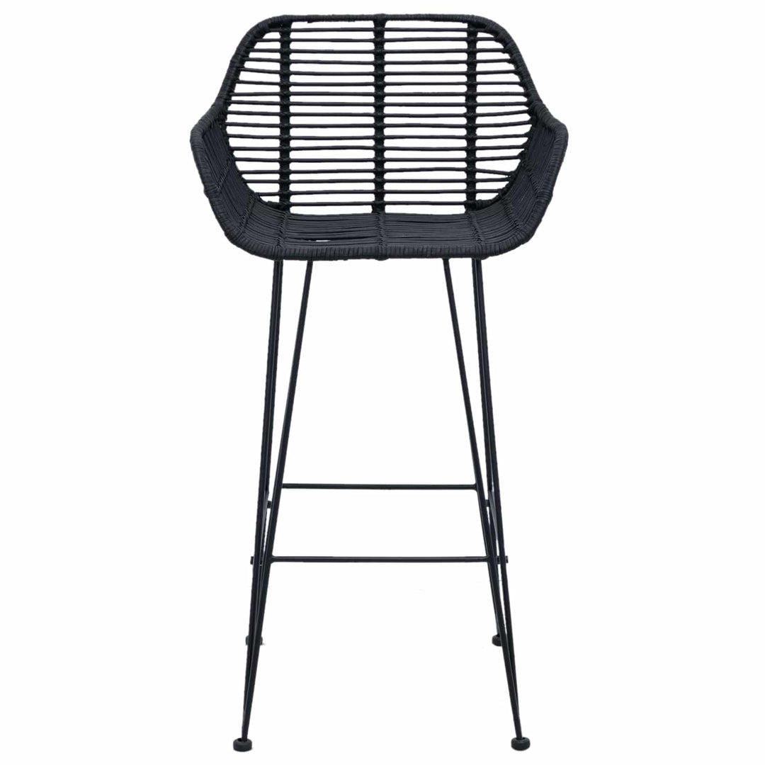 Barstol 2 pcs 55 x 52 x 92 cm Rattan og Jern
