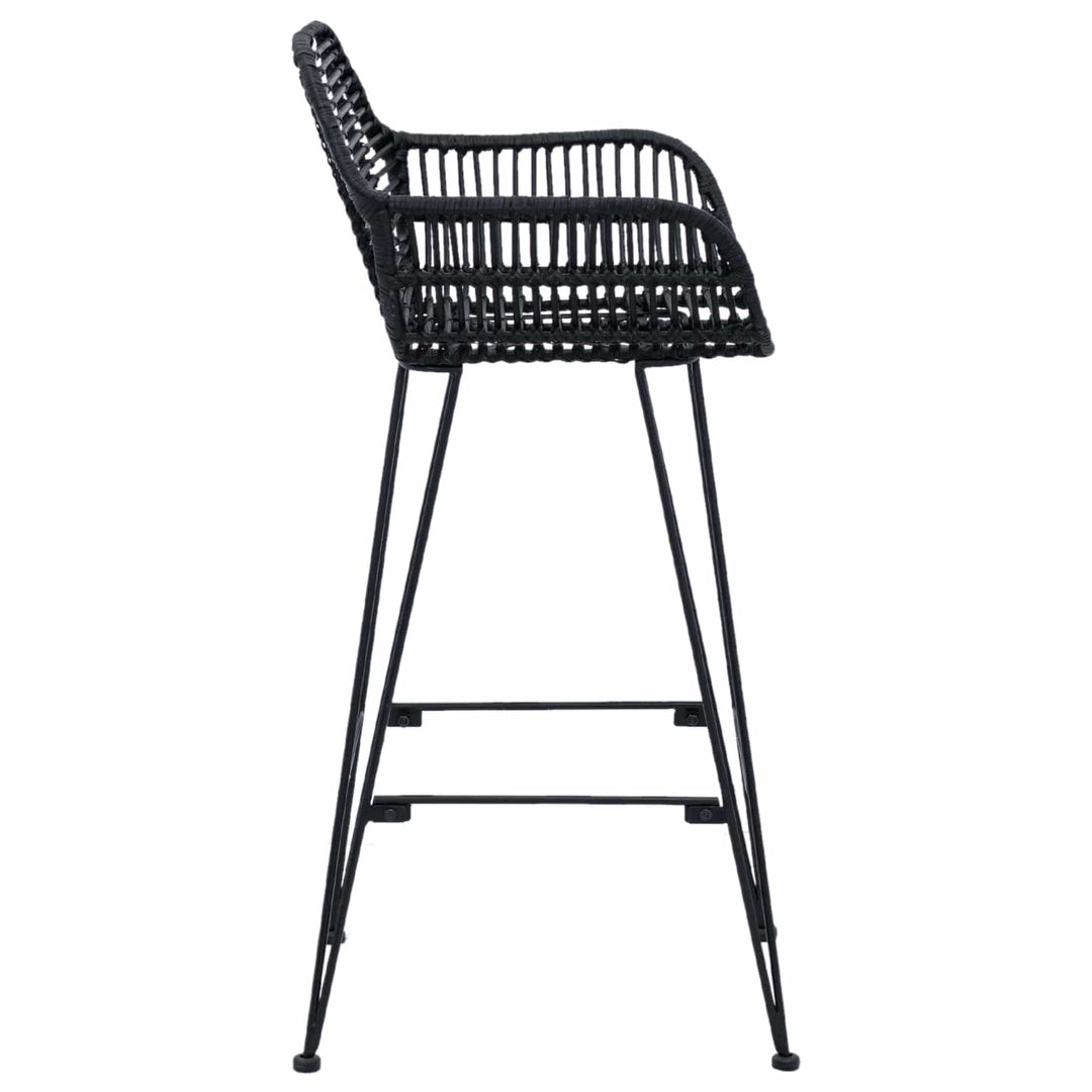 Barstol 2 pcs 55 x 52 x 92 cm Rattan og Jern