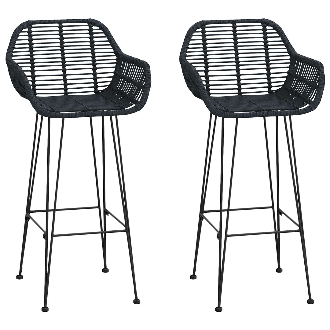 Barstol 2 pcs 55 x 52 x 105 cm Rattan og Jern