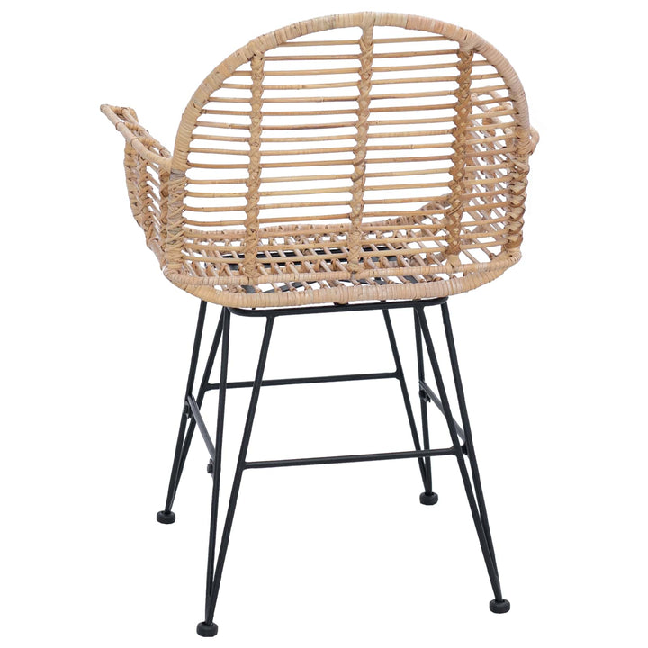 Spisestuestol 2 pcs Rattan og Jern Naturfarvet 57 x 55 x 85 cm