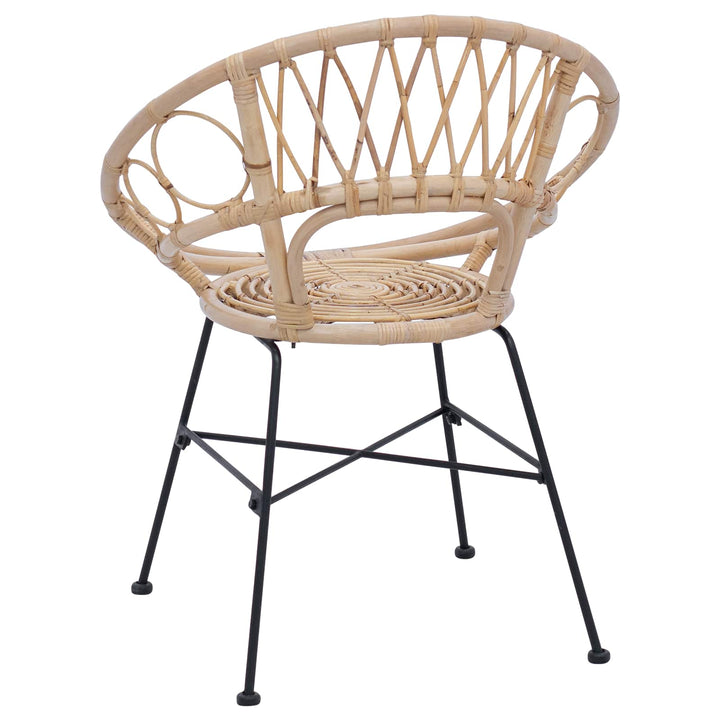 Spisestuestol 2 pcs Rattan og Jern Naturfarvet 54 x 65 x 82 cm