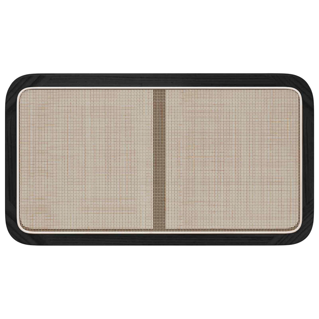 Hovedgærde med hovedgærde Sort 100 x 55 x 3 cm Rattan