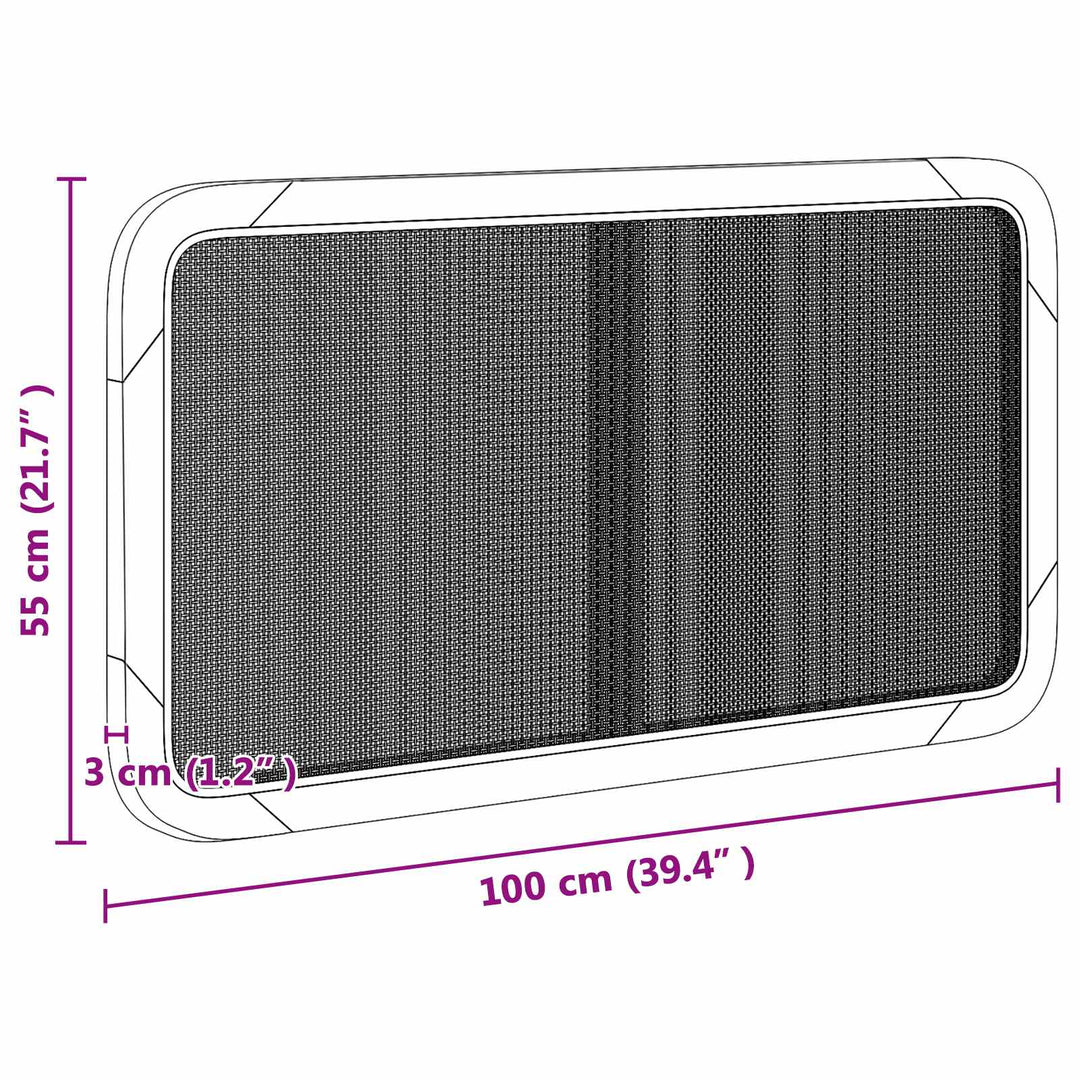 Hovedgærde med hovedgærde Sort 100 x 55 x 3 cm Rattan