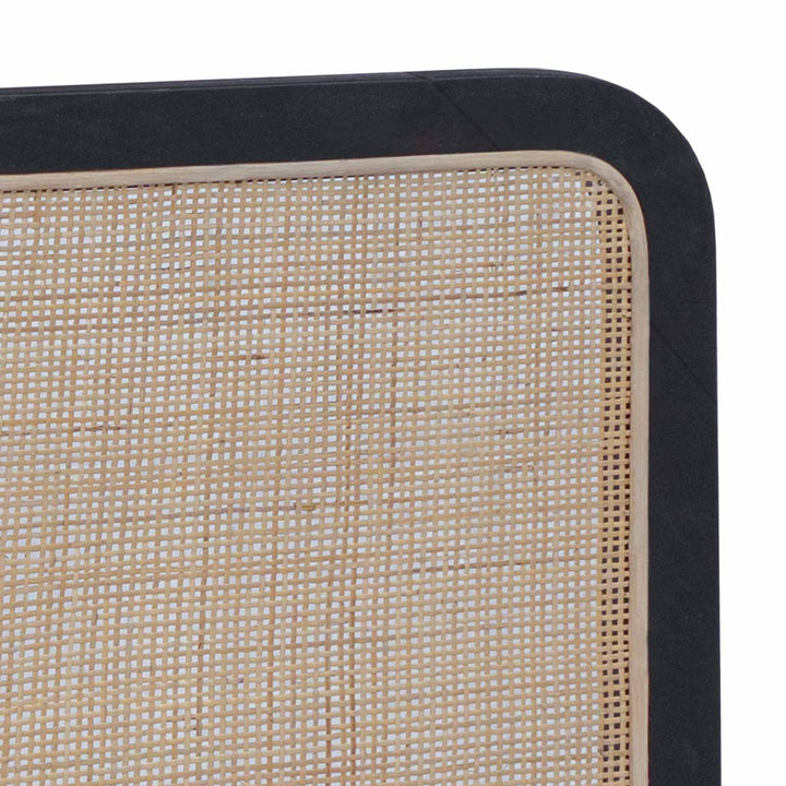 Hovedgærde med hovedgærde Sort 180 x 55 x 3 cm Rattan