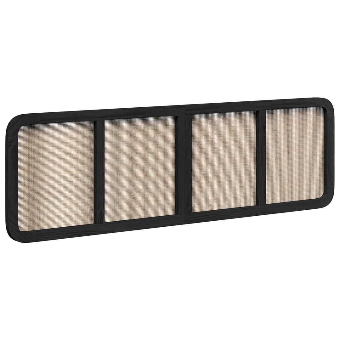 Hovedgærde med hovedgærde Sort 180 x 55 x 3 cm Rattan