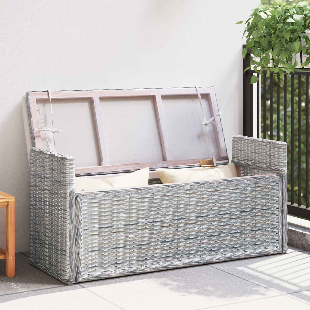 Opbevaringsbænk med pude Hvidvask 110 x 40 x 50 cm Rattan