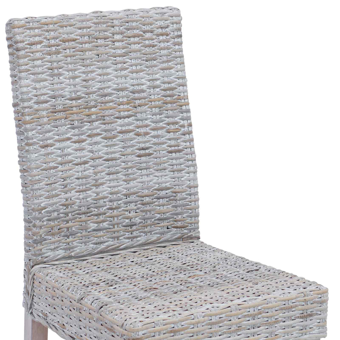 Spisestuestol 2 pcs Kubu Rattan og massiv mahogni træ Hvidvask