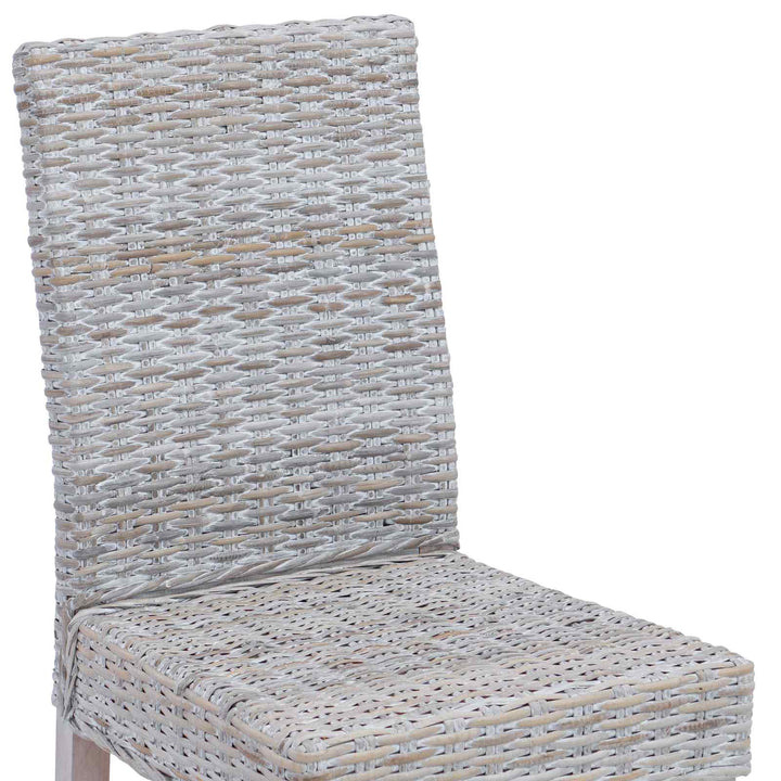 Spisestuestol 2 pcs Kubu Rattan og massiv mahogni træ Hvidvask
