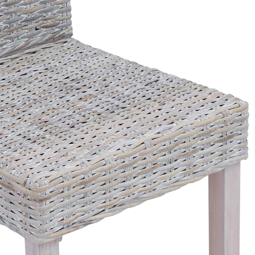Spisestuestol 2 pcs Kubu Rattan og massiv mahogni træ Hvidvask