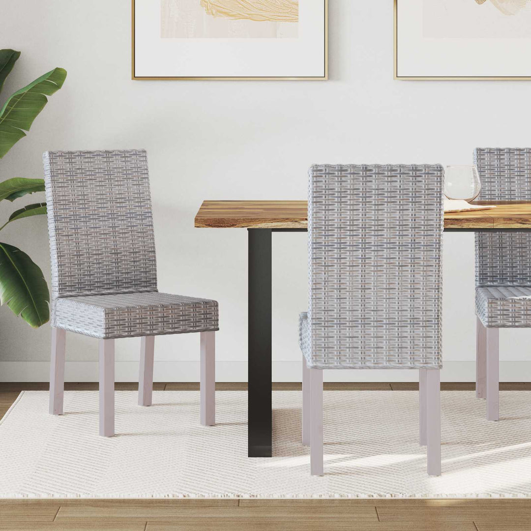 Spisestuestol 2 pcs Kubu Rattan og massiv mahogni træ Hvidvask