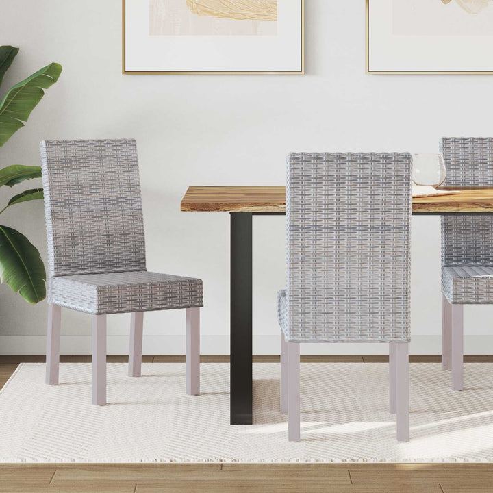 Spisestuestol 2 pcs Kubu Rattan og massiv mahogni træ Hvidvask