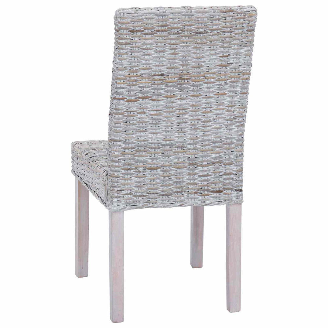 Spisestuestol 2 pcs Kubu Rattan og massiv mahogni træ Hvidvask