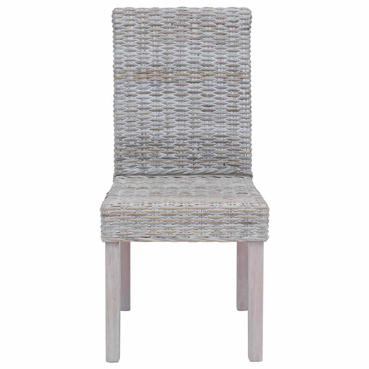 Spisestuestol 2 pcs Kubu Rattan og massiv mahogni træ Hvidvask