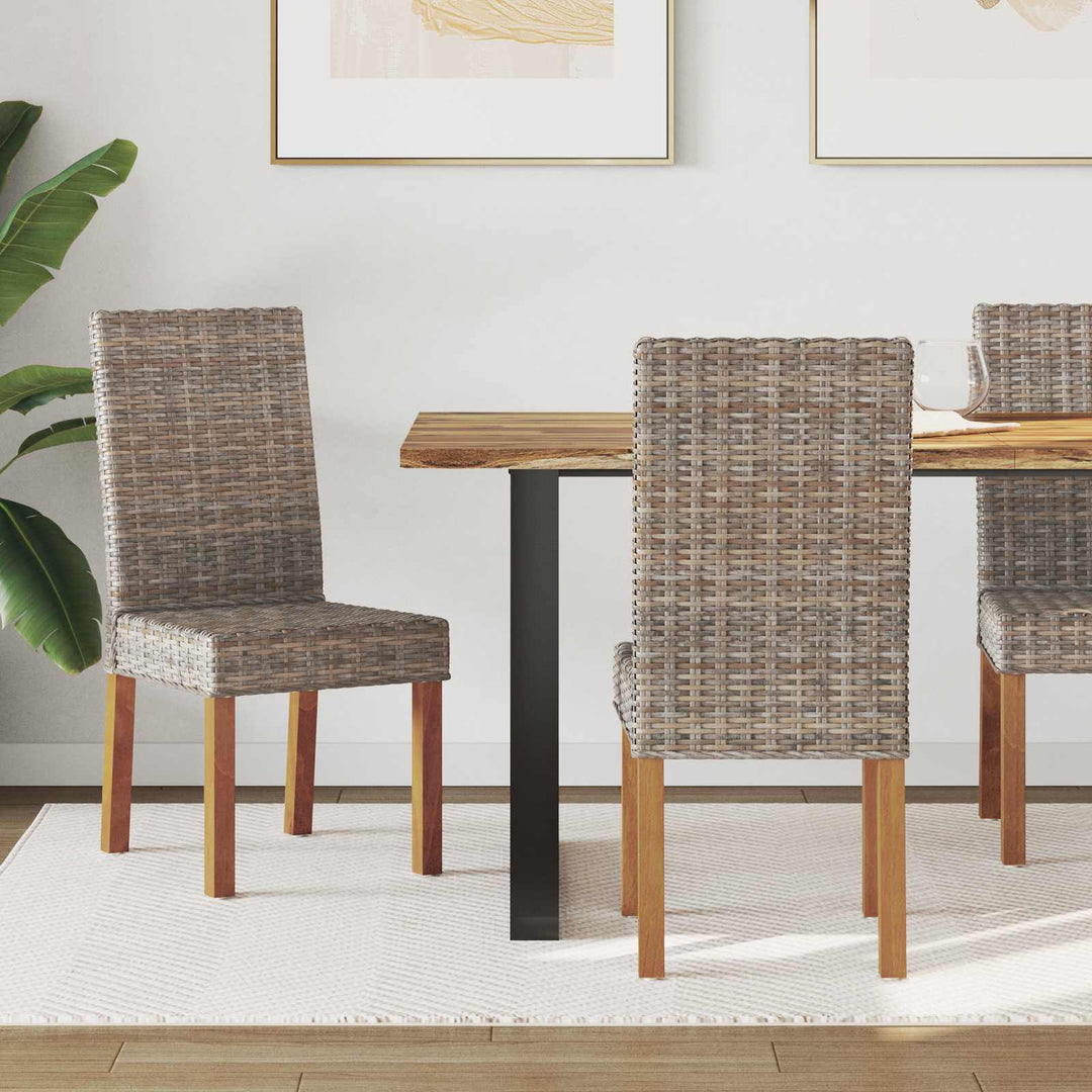 Spisestuestol 2 pcs Kubu Rattan og massiv mahogni træ Kubu Grå