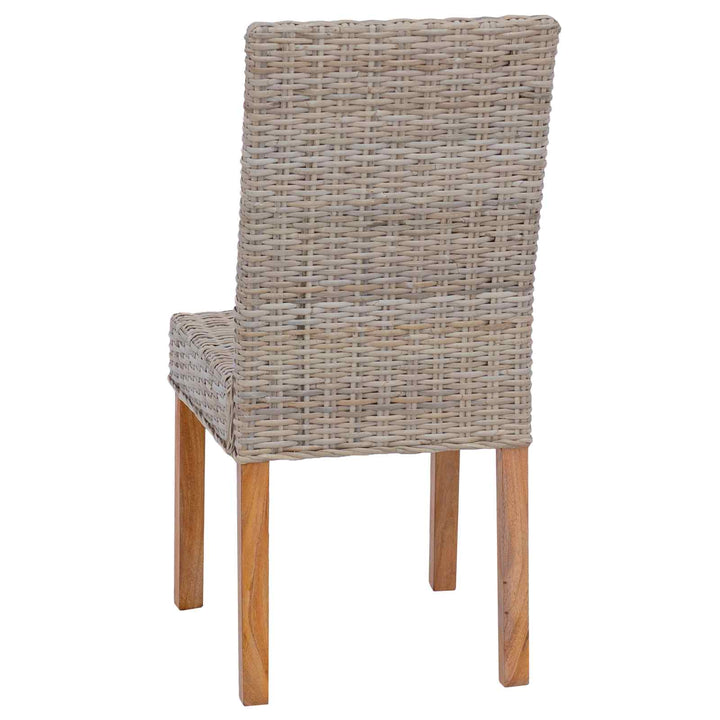 Spisestuestol 2 pcs Kubu Rattan og massiv mahogni træ Kubu Grå