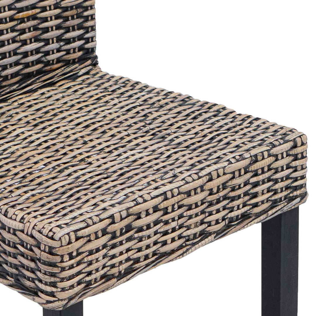 Spisestuestol 2 pcs Kubu Rattan og massiv mahogni træ