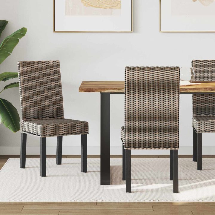 Spisestuestol 2 pcs Kubu Rattan og massiv mahogni træ