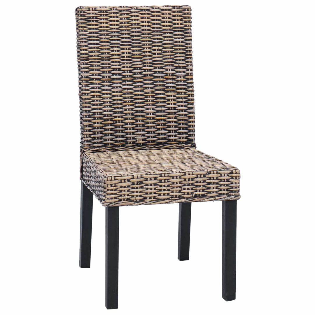Spisestuestol 2 pcs Kubu Rattan og massiv mahogni træ