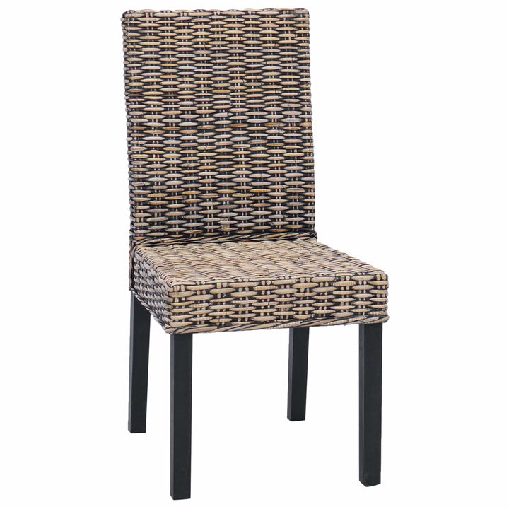 Spisestuestol 2 pcs Kubu Rattan og massiv mahogni træ