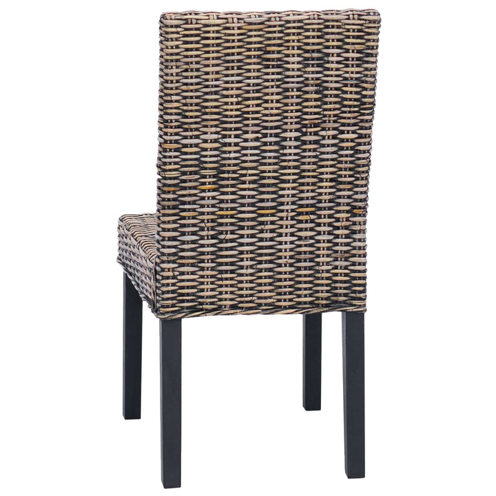 Spisestuestol 2 pcs Kubu Rattan og massiv mahogni træ
