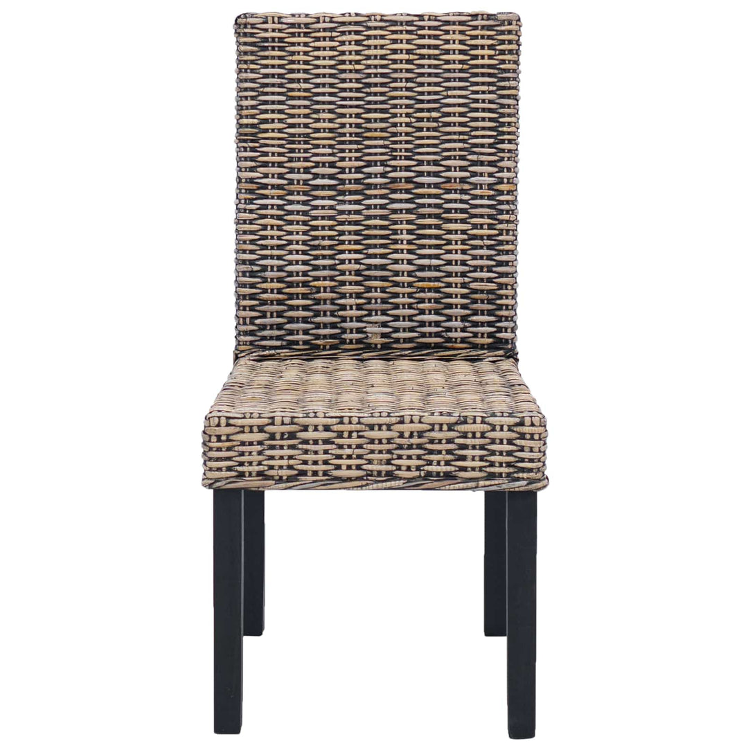 Spisestuestol 2 pcs Kubu Rattan og massiv mahogni træ