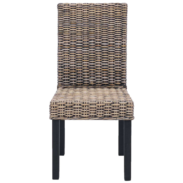 Spisestuestol 2 pcs Kubu Rattan og massiv mahogni træ