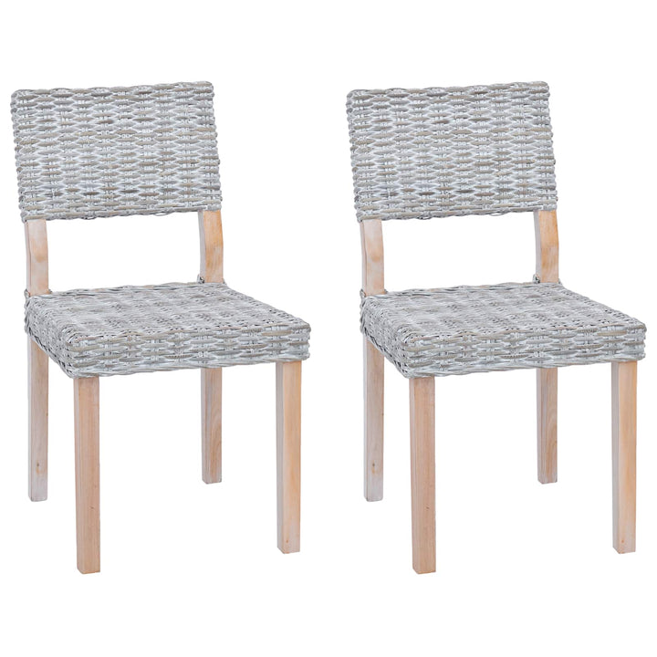 Spisestuestol 2 pcs Kubu rattan Hvidvask 46 x 55 x 84 cm