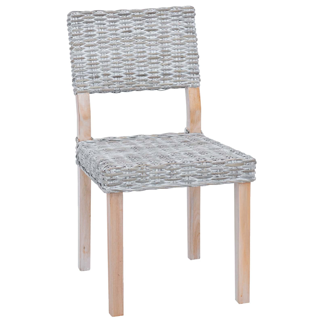 Spisestuestol 2 pcs Kubu rattan Hvidvask 46 x 55 x 84 cm