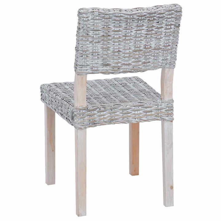 Spisestuestol 2 pcs Kubu rattan Hvidvask 46 x 55 x 84 cm