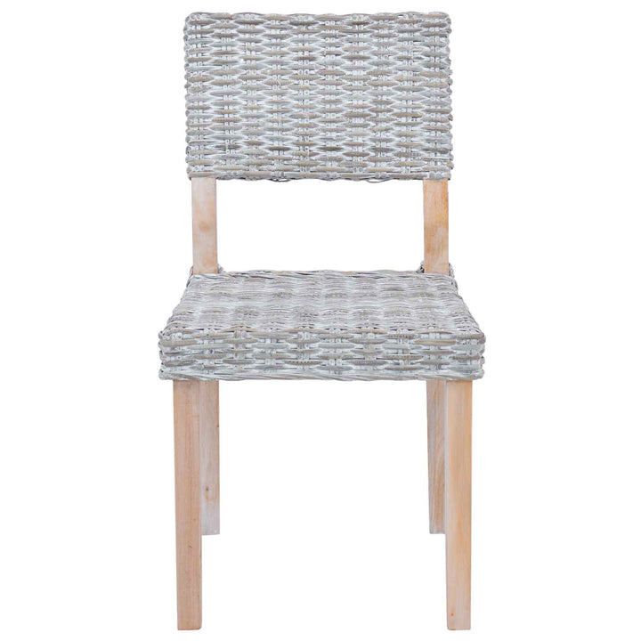 Spisestuestol 2 pcs Kubu rattan Hvidvask 46 x 55 x 84 cm