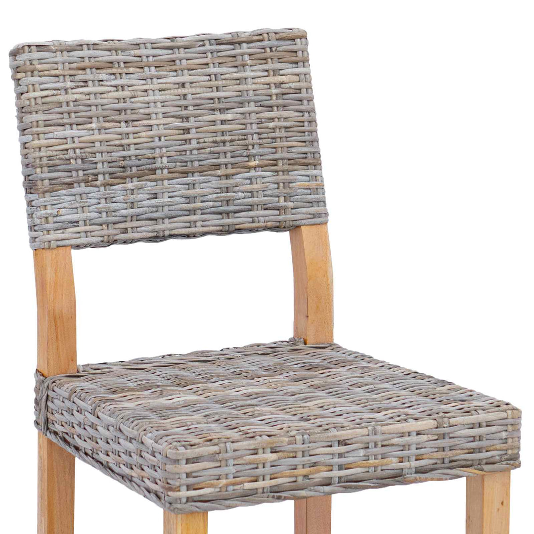 Spisestuestol 2 pcs Kubu rattan Kubu Grå 46 x 55 x 84 cm