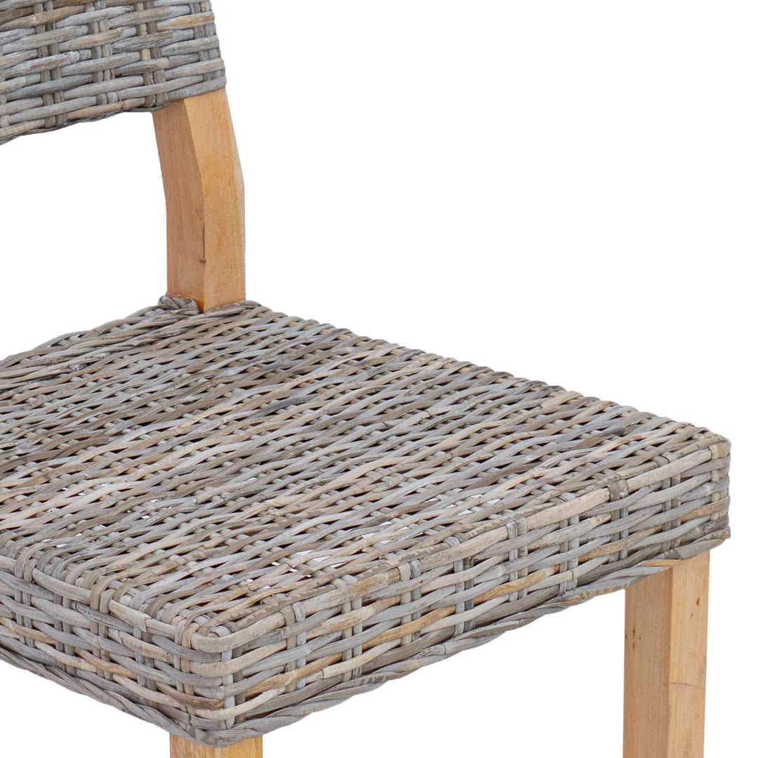 Spisestuestol 2 pcs Kubu rattan Kubu Grå 46 x 55 x 84 cm