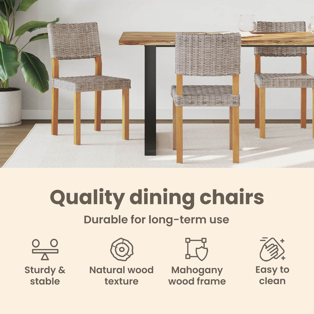 Spisestuestol 2 pcs Kubu rattan Kubu Grå 46 x 55 x 84 cm