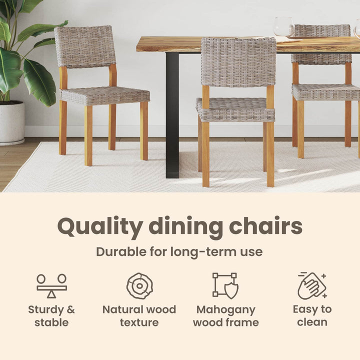 Spisestuestol 2 pcs Kubu rattan Kubu Grå 46 x 55 x 84 cm