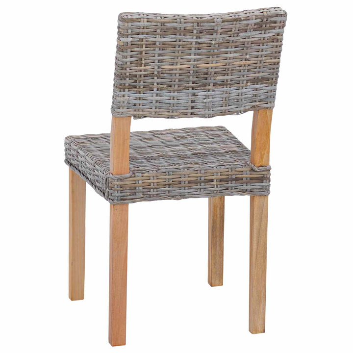 Spisestuestol 2 pcs Kubu rattan Kubu Grå 46 x 55 x 84 cm