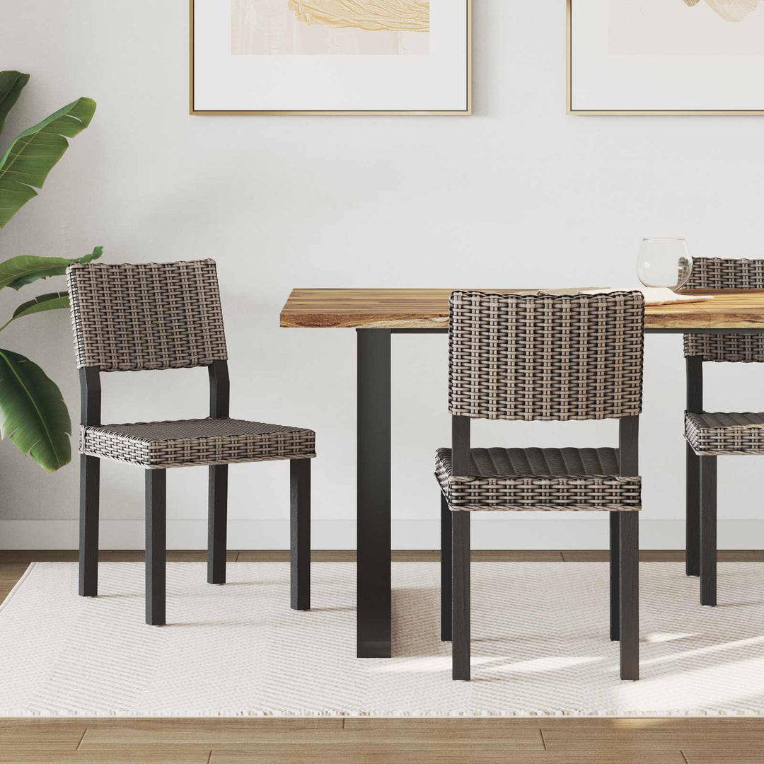 Spisestuestol 2 pcs Kubu rattan Sorte vask 46 x 55 x 84 cm