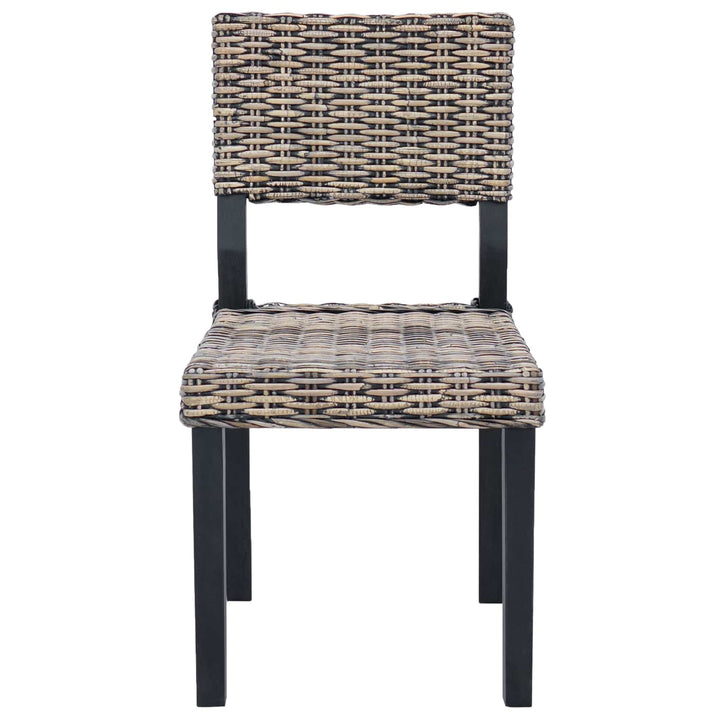 Spisestuestol 2 pcs Kubu rattan Sorte vask 46 x 55 x 84 cm