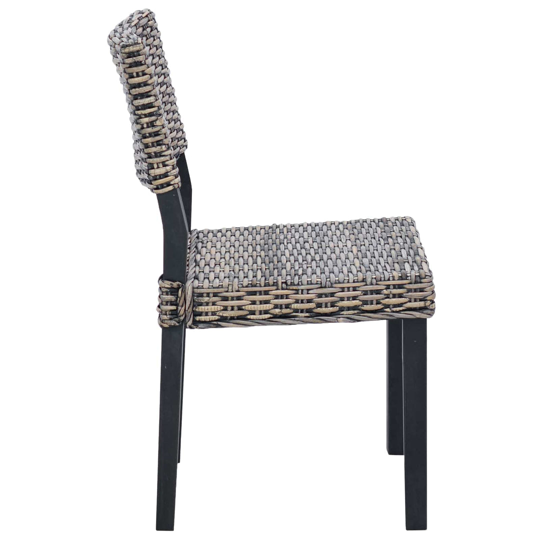 Spisestuestol 2 pcs Kubu rattan Sorte vask 46 x 55 x 84 cm