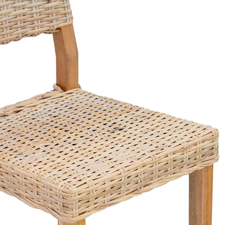 Spisestuestol 2 pcs Kubu rattan Naturfarvet 46 x 55 x 84 cm