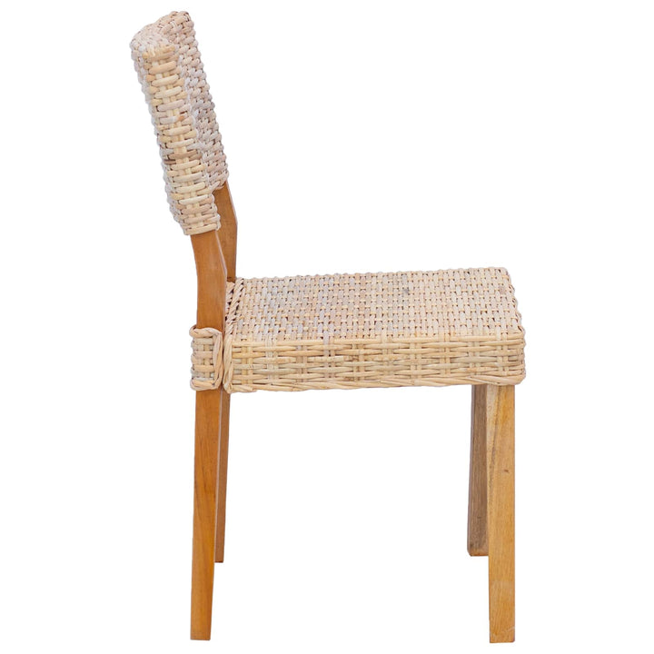 Spisestuestol 2 pcs Kubu rattan Naturfarvet 46 x 55 x 84 cm
