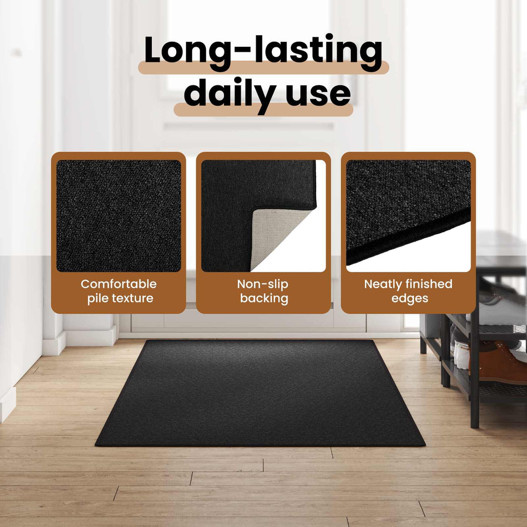 Tæppe Runner Antracit 100 x 250 cm 100% Polypropylen