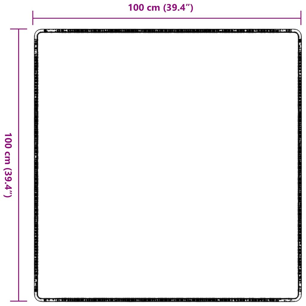 Tæppe Runner Mørkegrå 100 x 100 cm 100% Polypropylen