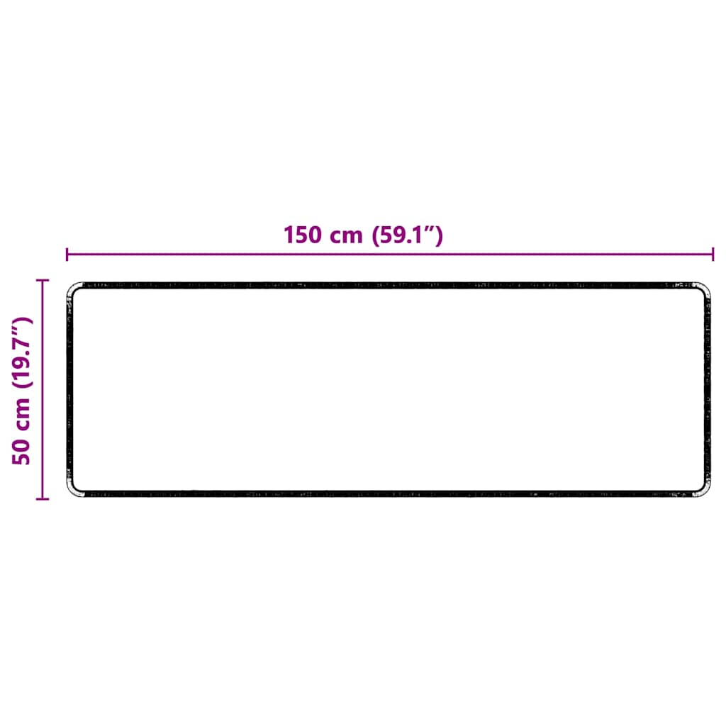Tæppe Runner Sort 50 x 150 cm 100% Polypropylen Tuft