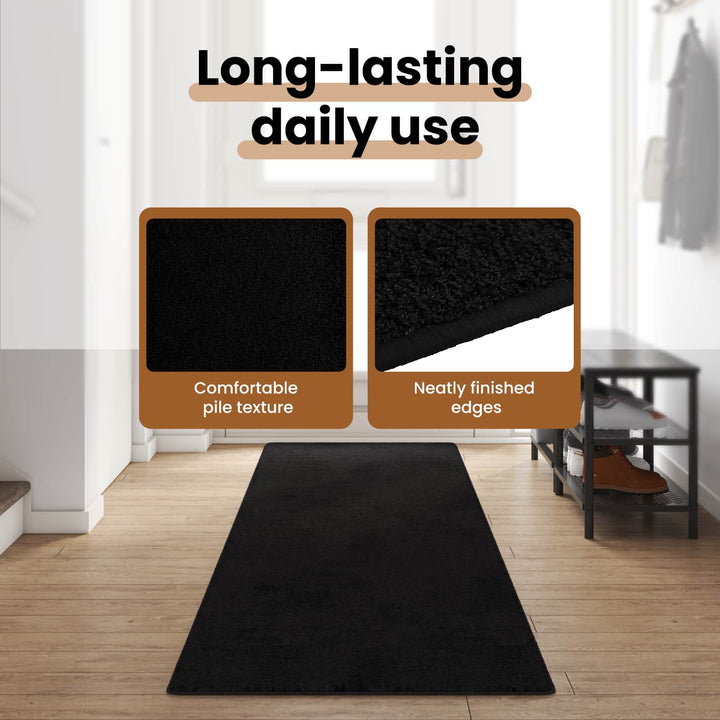 Tæppe Runner Sort 80 x 400 cm 100% Polypropylen Tuft