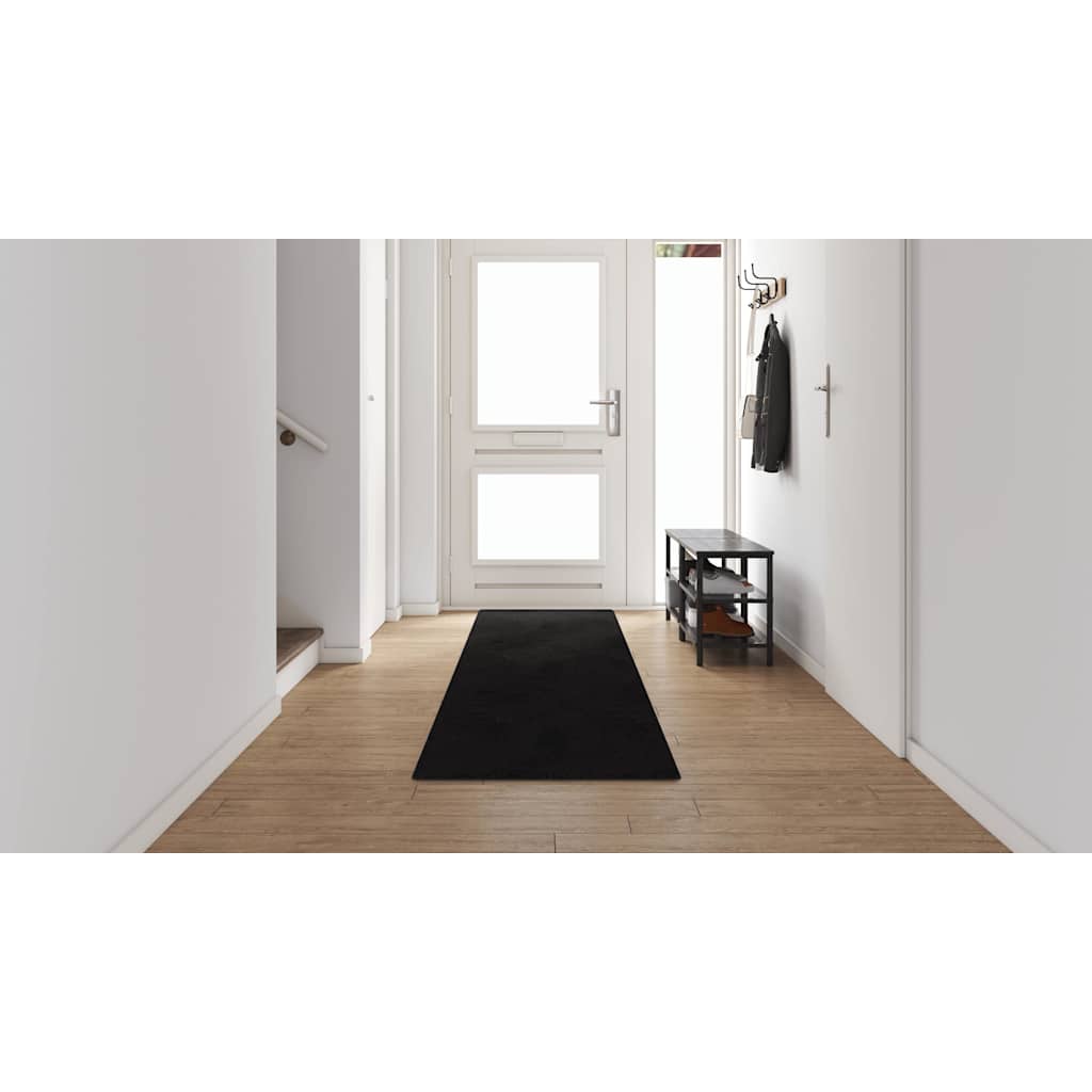 Tæppe Runner Sort 80 x 500 cm 100% Polypropylen Tuft