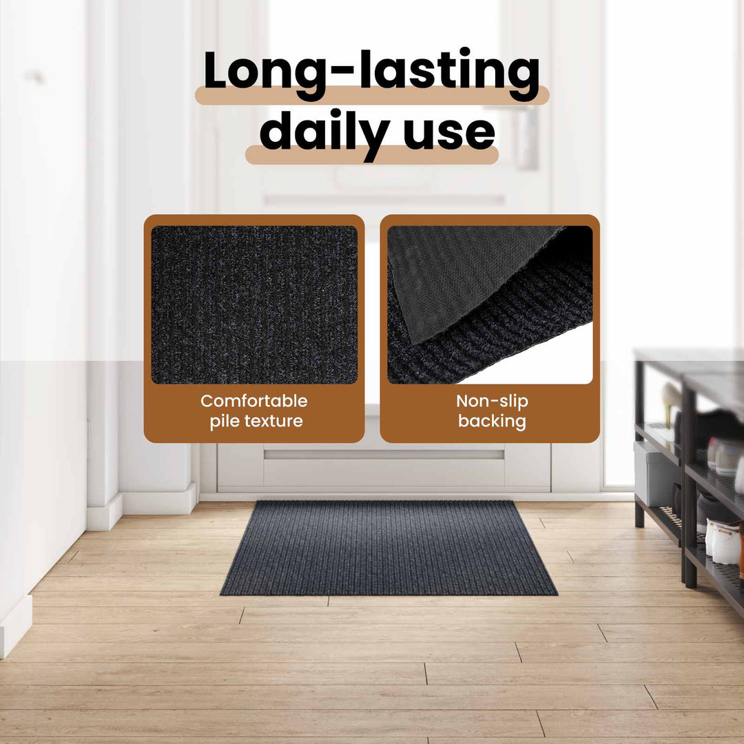 Tæppe Runner Antracit 80 x 150 cm Stof