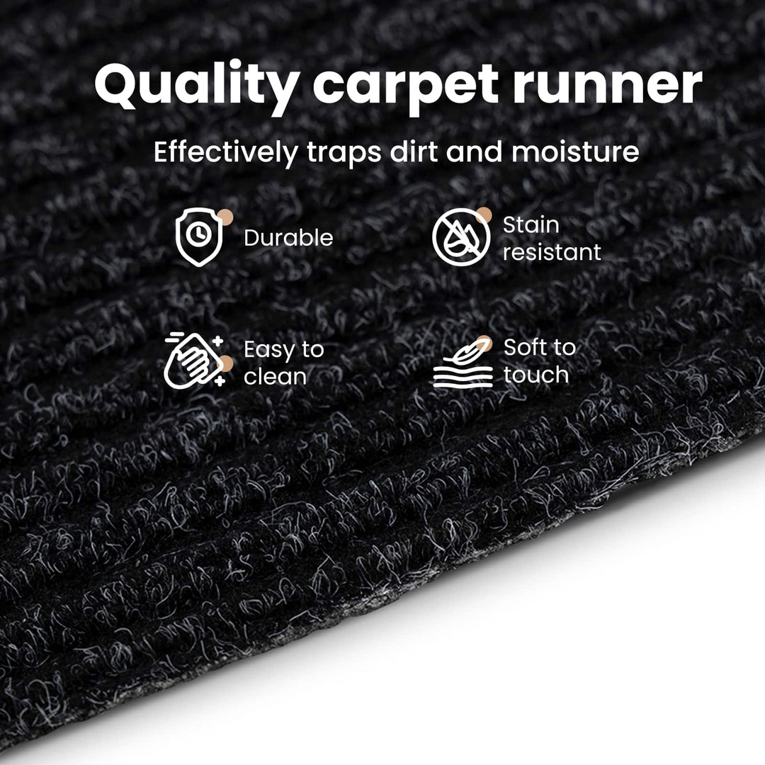 Tæppe Runner Antracit 80 x 200 cm Stof