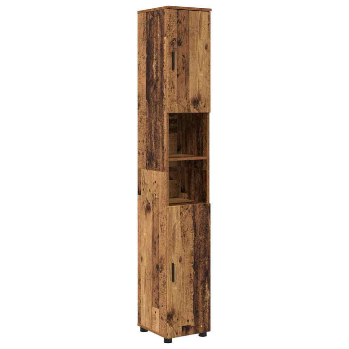 Badeværelsesmøbel sæt 4 stk. Gammelt træ 61 x 35 x 64 cm